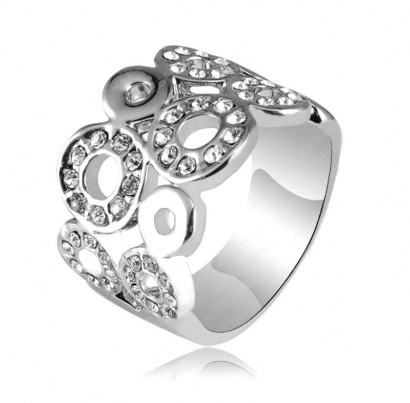 Anillo Loving Circles on White Cristal Sun with Swarovski