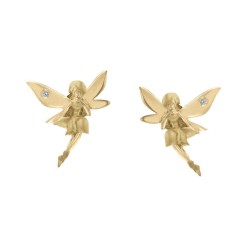 Aretes Fianelli en Forma de Hadita con Oro Amarillo 14K con Diamant...