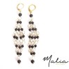 Aretes Granates Tejido