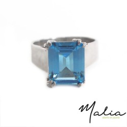 Anillo Plata Topacio Azul