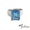 Anillo Plata Topacio Azul