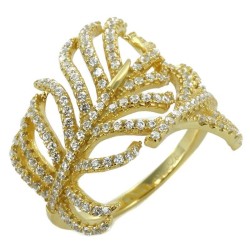 Anillo Hoja Dorada - Pink Revolver