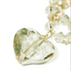 Collar Corazón Cristal Beige