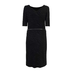 Vestido Largo, Cuello Redondo, Manga corta PLUS