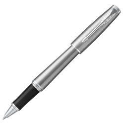 Parker Urban Metro Metalic Chrome Trim Roller Ball Fine Black Gifti...