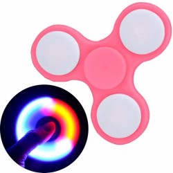 Fidget Hand Spinner Rosa Led Juguete Antiestres