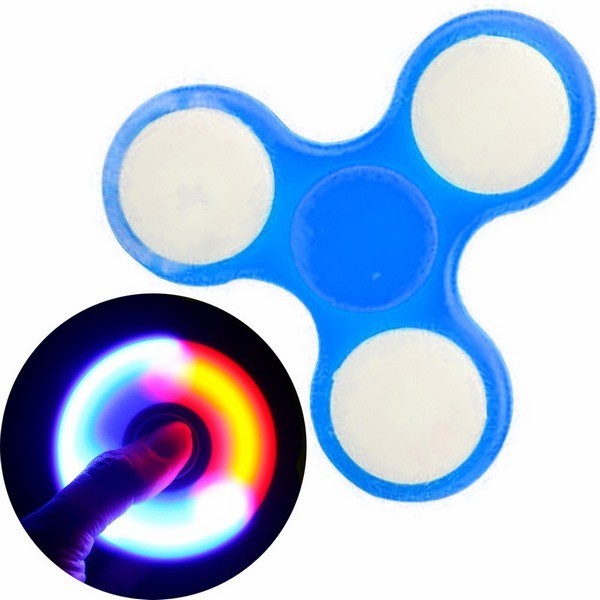 Fidget Hand Spinner Azul Led Juguete Antiestres