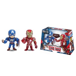 Figura de Accion 4 pulgadas de Metal Set de 2 Piezas Marvel Capitan...