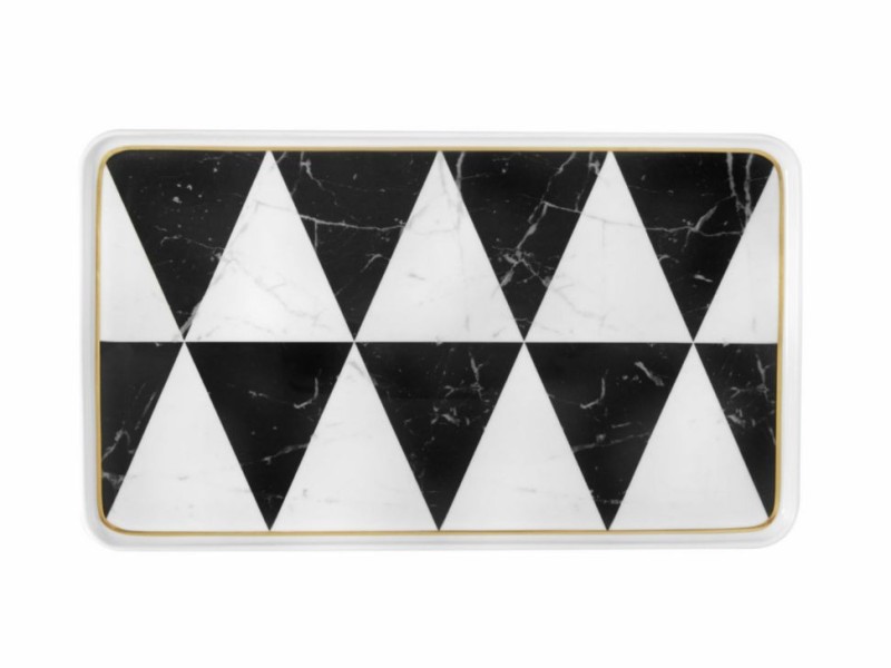 Platón rectangular Vista Alegre negro suavizado