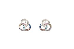 ARETES PLATA .925 CIRCULOS C/P COLORES TUR MEX.