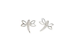 ARETES PLATA .925 LIBELULA C/P VAC MEX.