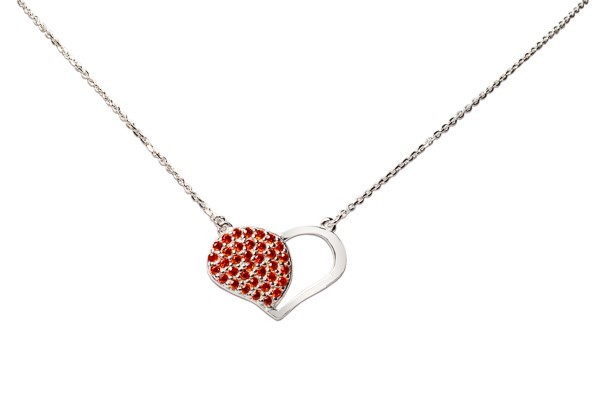 GARGANTILLA PLATA .925 CORAZON C/P SD MEX.