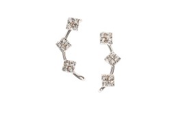 ARETES PLATA .925 TREP 3 ROMBOS C/P MEX.