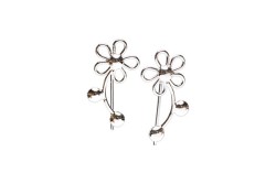 ARETES PLATA .925 TREP FLOR MEX.