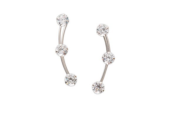ARETES PLATA .925 TREP LINEA CURVA 3 ZRC MEX.