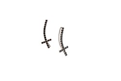 ARETES PLATA .925 TREP CRUZ C/ZRC MEX.