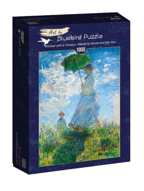 Rompecabezas Claude Monet Woman with a parasol Madame Monet y su hijo 1000 piezas