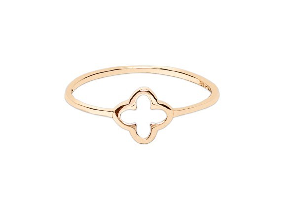 ANILLO ORO 10K TREBOL FLZ AMA MEX.