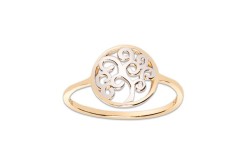 ANILLO ORO 10K ARBOL DE LA VIDA CIRC FLZ COMB MEX.
