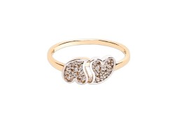ANILLO ORO 10K DOBLE CORAZON FLZ COMB MEX.
