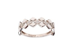 ANILLO ORO 10K ROMBOS 3H FLZ BCO MEX.