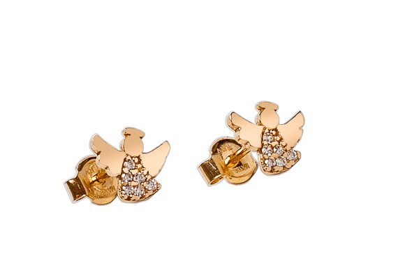 ARETES ORO 10K ANGELITO FLZ AMA MEX.