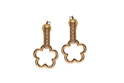 ARETES ORO 10K FLOR COLG FLZ AMA MEX.