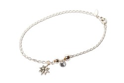 TOBILLERA PLATA .925 FLOR C/P CANDY MEX.