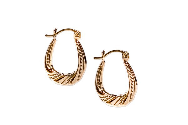 ARRACADAS ORO 10K OVAL DISEÑO OAS AMA MEX.
