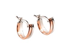 ARRACADAS ORO 10K DOBLE CHICA FLX COMB ROSA MEX.