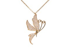 GARGANTILLA ORO 10K MARIPOSA GDE FLZ AMA MEX.