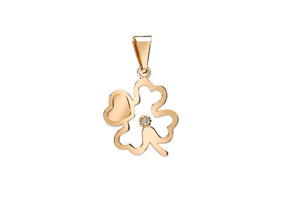 DIJE ORO 10K LUCKY CLOVER FLZ AMA MEX.