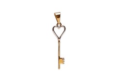 DIJE ORO 10K LLAVE CORAZON FLZ COMB MEX.