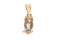 DIJE ORO 10K BUHO MINI FLZ COMB MEX.
