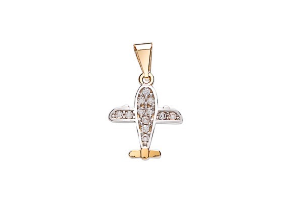 DIJE ORO 10K AVION C/P FLZ COMB MEX.