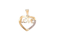 DIJE ORO 10K CORAZON LOVE FLZ AMA MEX.