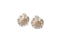 ARETES PLATA .925 GIRASOL VAC MEX.