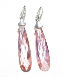 ARETES PLATA .925 LARGO ROSA S231 MEX.