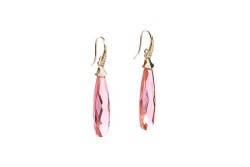 ARETES PLATA .925 LARGO ROSA S231 MEX.
