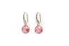 ARETES PLATA .925 COLG BOLA ROSA S231 MEX.