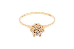 ANILLO ORO 10K ROSETA MOD. AD526 AMA MEX.