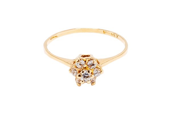 ANILLO ORO 10K ROSETA MOD. AD526 AMA MEX.