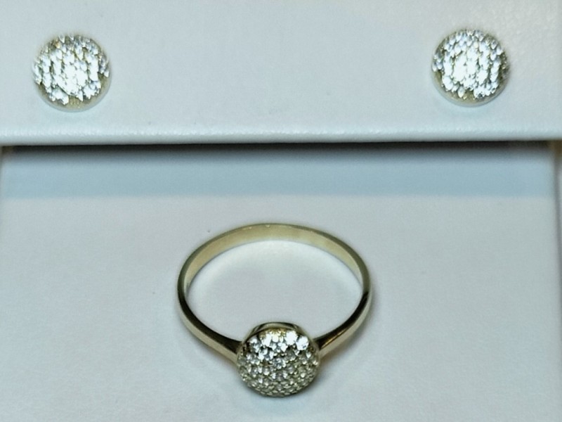JUEGO ORO 10K ARE/ANILLO C/P FLZ AMA MEX.