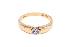 ANILLO ORO 10K SOLITARIO MOD. AD50 AMA MEX.