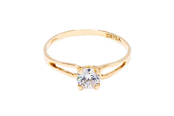 ANILLO ORO 10K SOLITARIO MOD. AD112 AMA MEX.
