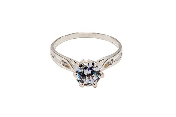 ANILLO PLATA .925 SOLITARIO PL MOD. AD34 MEX.