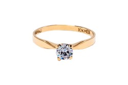 ANILLO ORO 10K SOLITARIO MOD. AD160 AMA MEX.