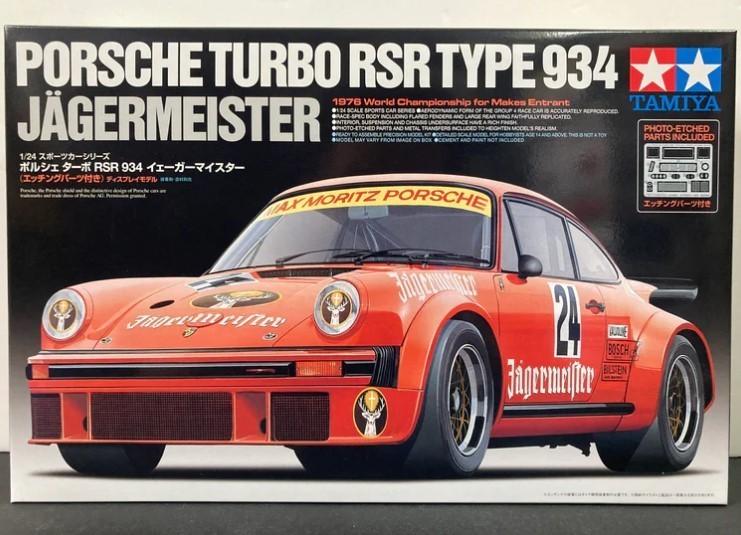 KIT DE MODELO DE COCHE DE CARRERA PORSCHE TURBO RSR TIPO 934 JAGERMEISTER