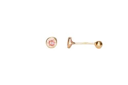 BROQUEL ORO 10K BISEL #3 ROSA MEX.