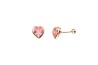 BROQUEL ORO 10K BISEL CORAZON 6X6 ROSA MEX.